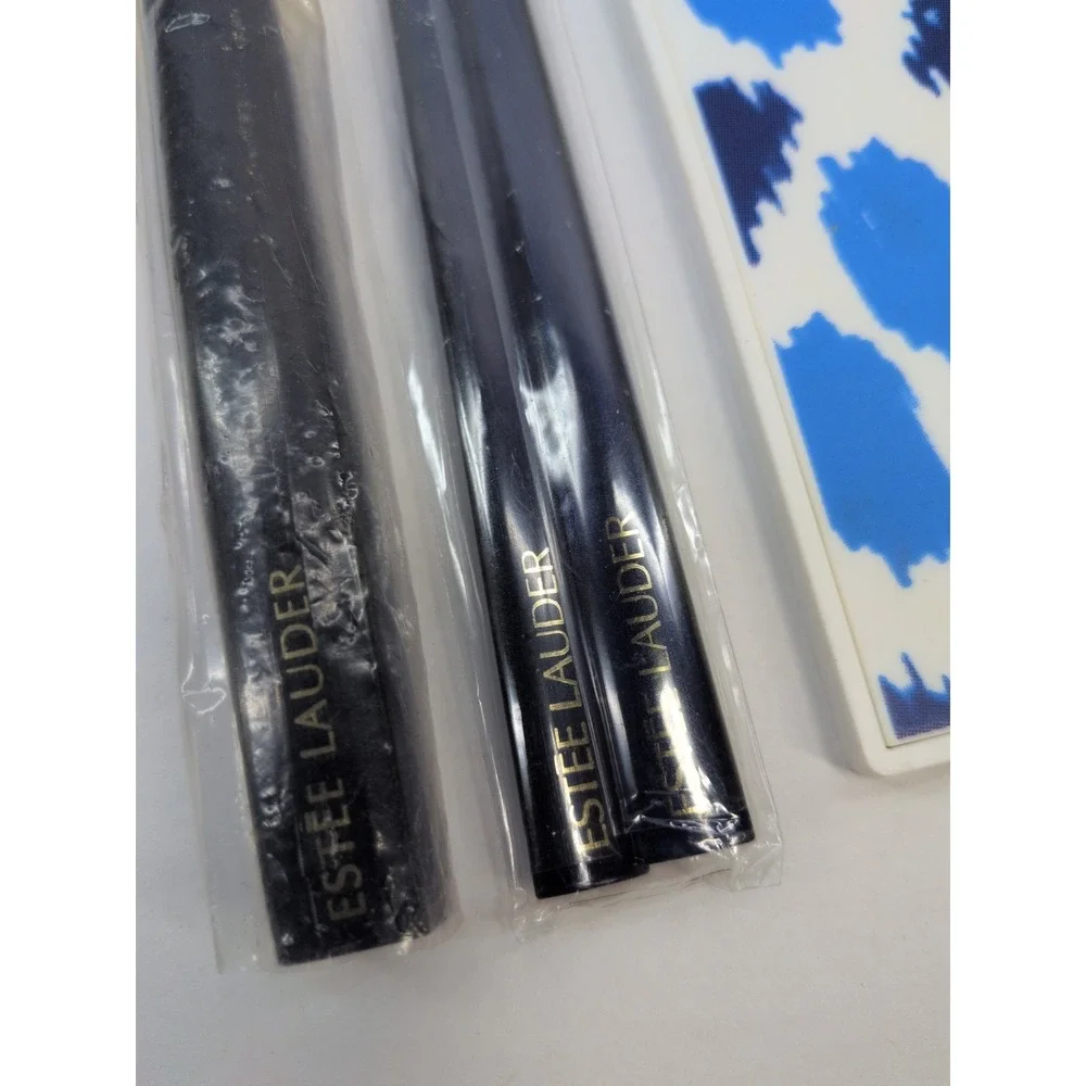 NEW BLUE LOT 4!💋Estee Lauder MakeUp Brush Set Blush EyeShadow Purse Mirror